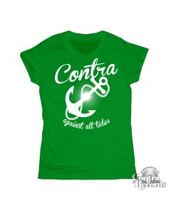 Contra Records - Anchor - Girl Shirt V Neck green