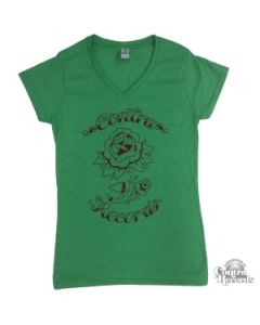 Contra Records - "Rose" - Girl V-Neck-Shirt Green