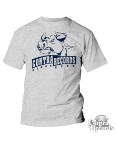 Contra Records -Bull since2004- College style T-Shirt Grey (last sizes!)