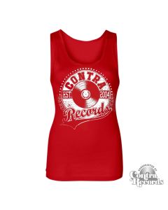 Contra Records " athletic vinyl" Girl Tanktop red