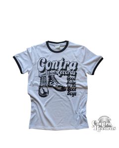 Contra Records Bootboys Unisex Ringer T-Shirt white/black