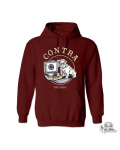 Contra Records - Vinylplayer - Hoody Burgundy