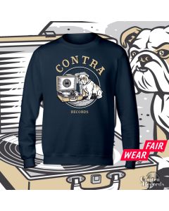 Contra Records - Vinylplayer - Crewneck Sweatshirt navy blue