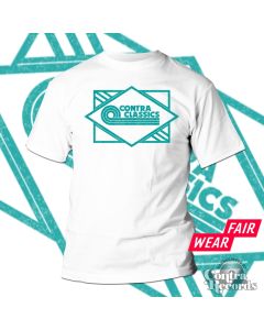 CONTRA CLASSICS - "stripes" unisex T-Shirt white/caribbean  blue print