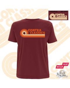 CONTRA CLASSICS - T-Shirt burgundy red front/neck-print-XS (last size!)