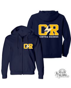 Contra Records "C/R" - Zip Hooded Jacket dark navy blue