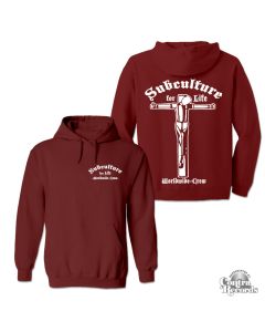 Subculture for Life "Worldwide-Crew " Hoody Burgundy