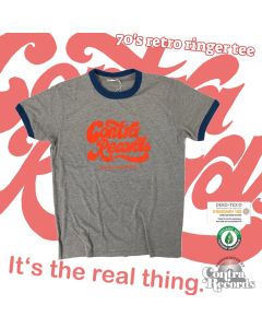 Contra Records "it's the real thing" Ringer T-Shirt grey/blue