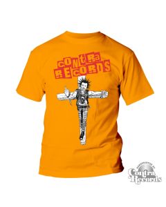 Contra Records - Crucified Punk T-Shirt piss yelow
