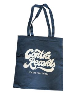 Cotton Bag - "it's the real thing" denim blue/white print