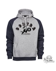 Contra Records - The Cat Two-Tone Hoody grey/navy blue