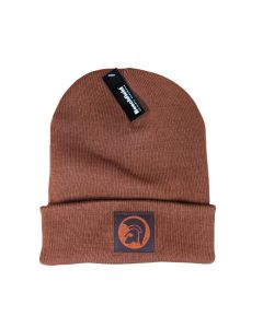 Trojan - red patch Beanie Brown