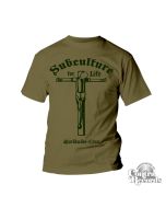 Subculture for Life "Worldwide-Crew " Crucified T-Shirt prairie dust green (last sizes!)