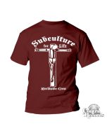 Subculture for Life "Worldwide-Crew " Crucified T-Shirt oxblood red