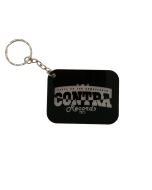 Contra Records - "dress up for..." - Keychain clear/black