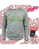 CONTRA CLASSICS - Crewneck Sweatshirt olive green with fluorescent application