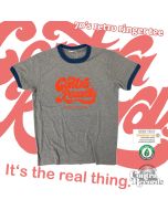Contra Records "it's the real thing" Ringer T-Shirt grey/blue